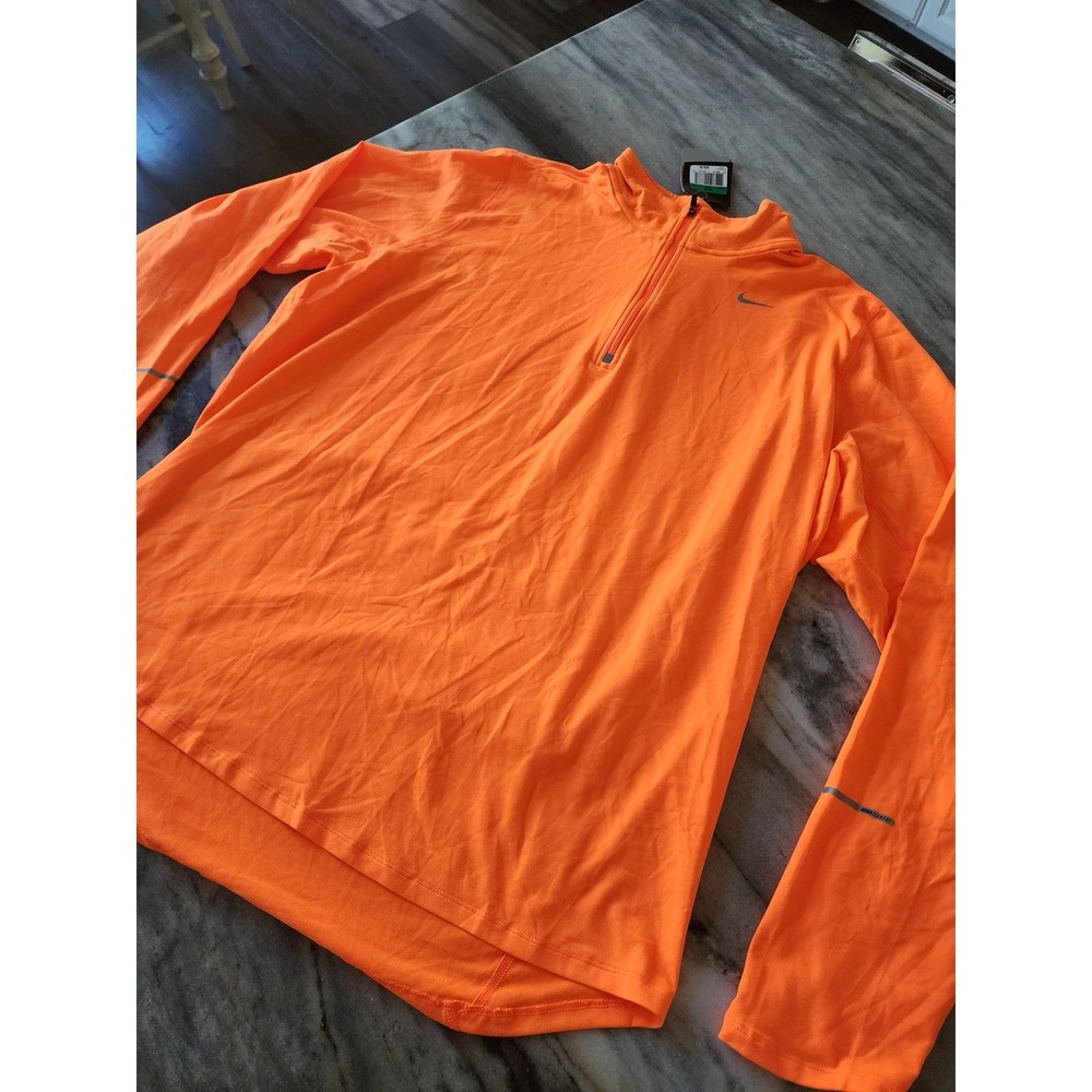 Nike Mens Dri-FIT Running‎ Quarter Zip Pullover Orange 504606-804 XL NWT